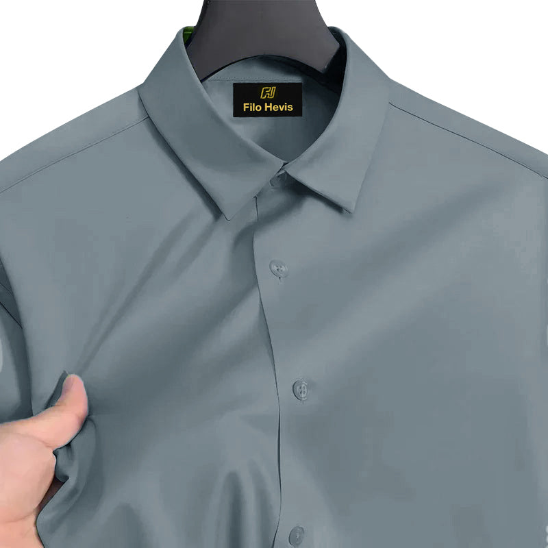 Men’s Satin Lycra Formal Shirt (Imported Fabric)| Dark Grey