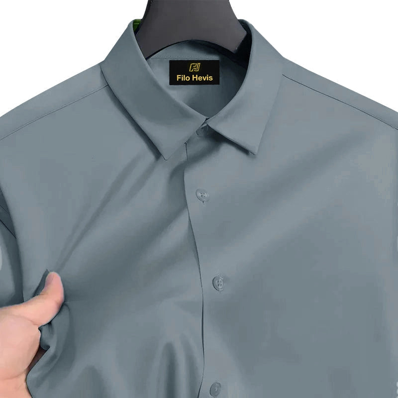 Anti Wrinkle Satin Lycra Formal Shirt (Imported Fabric)| Dark Grey My Store