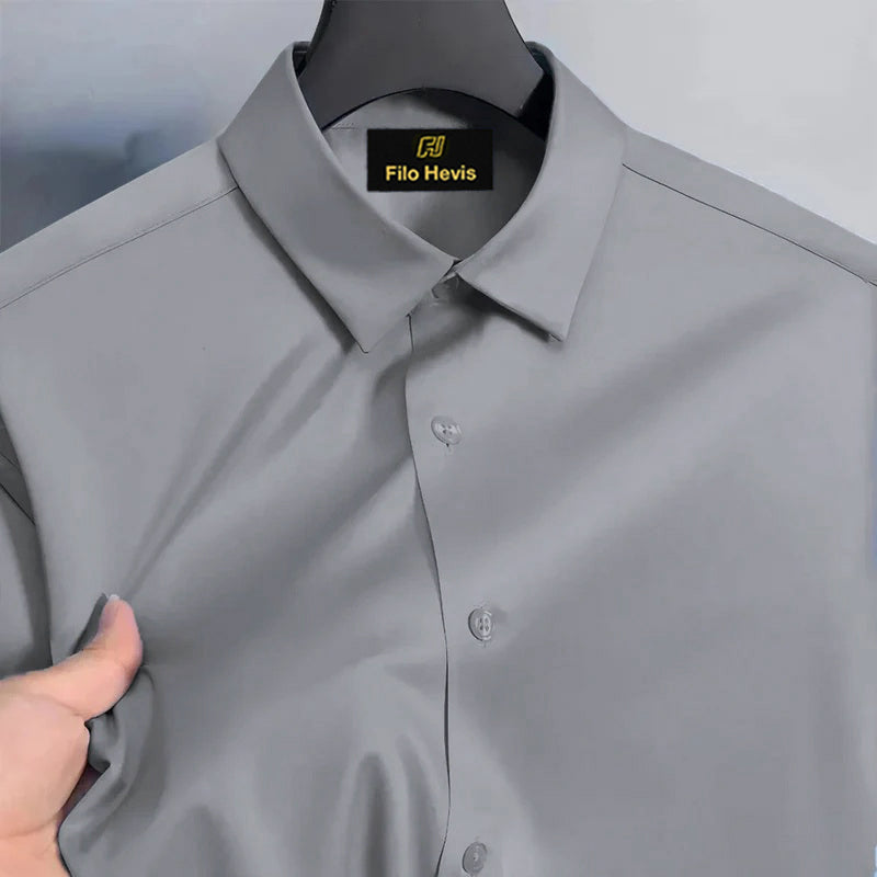 Men’s Satin Lycra Formal Shirt (Imported Fabric)| Light Grey