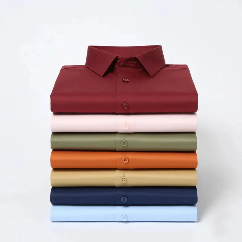 Anti Wrinkle Satin Lycra Formal Shirt (Imported Fabric)| Maroon My Store