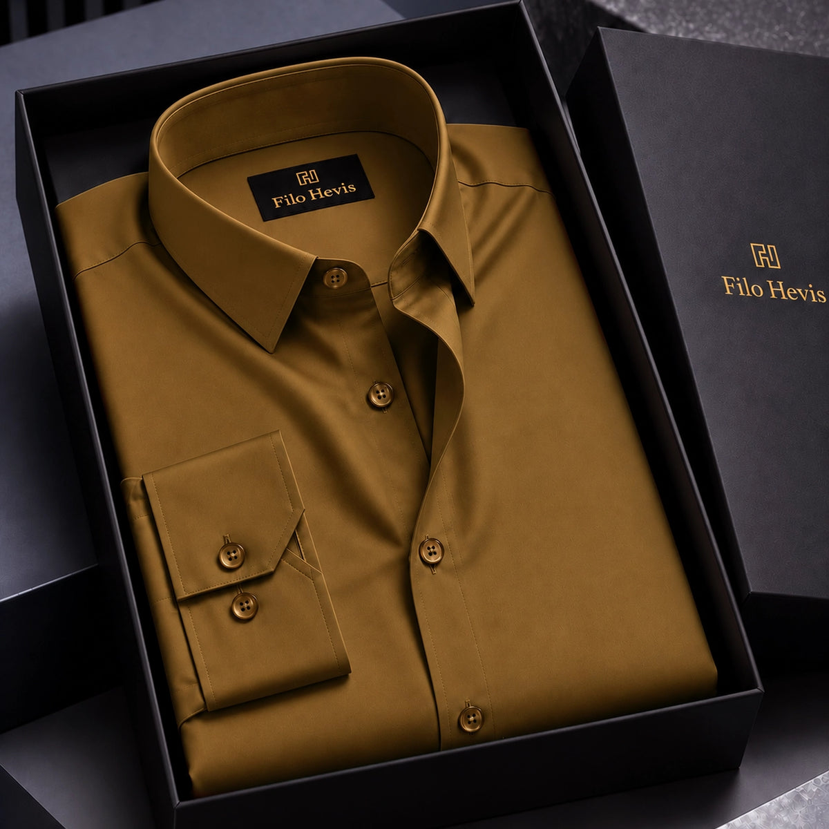 Satin Lycra Anti Wrinkle Formal Shirt (Imported Fabric)| Mustard