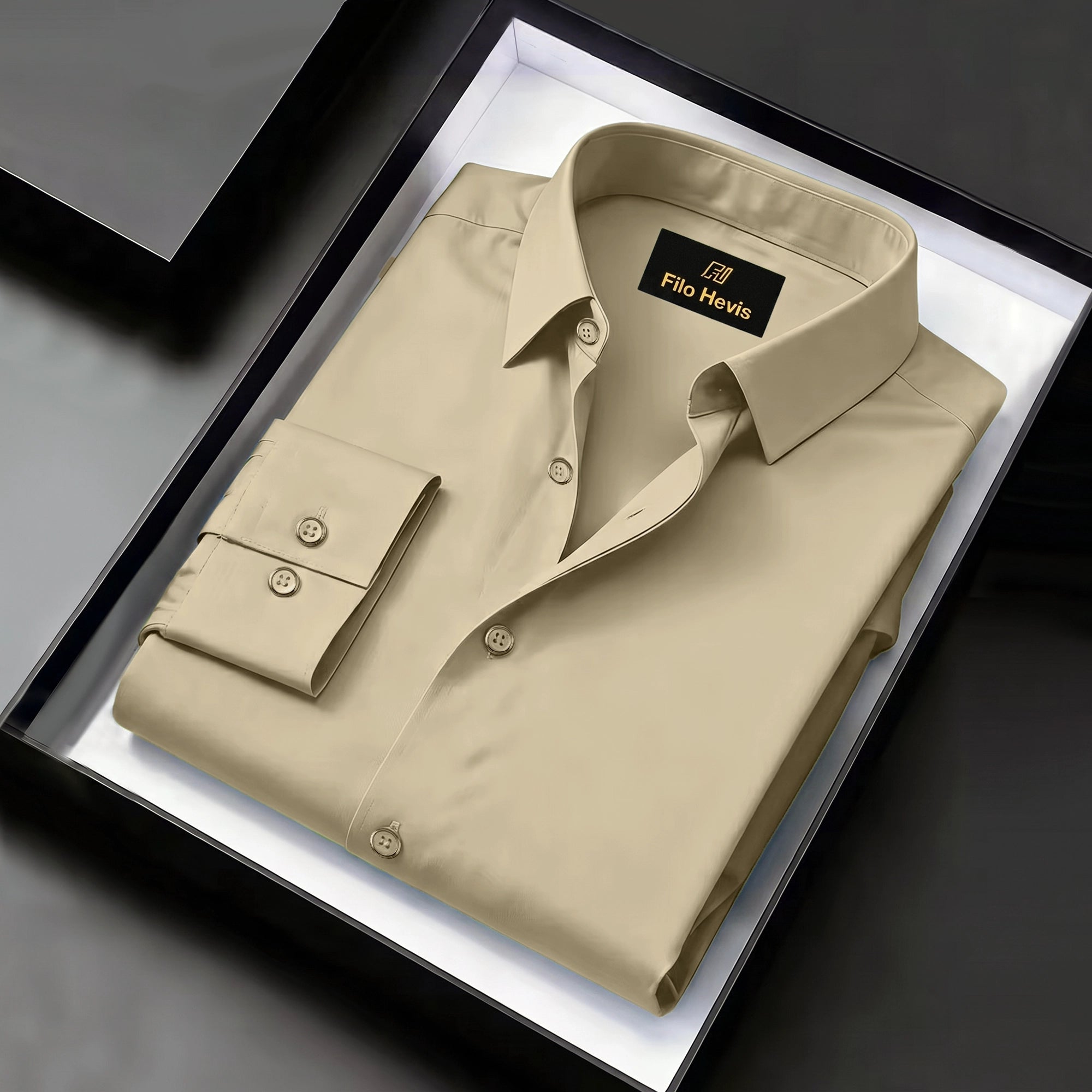 Satin Lycra Anti Wrinkle Formal Shirt (Imported Fabric)| Beige