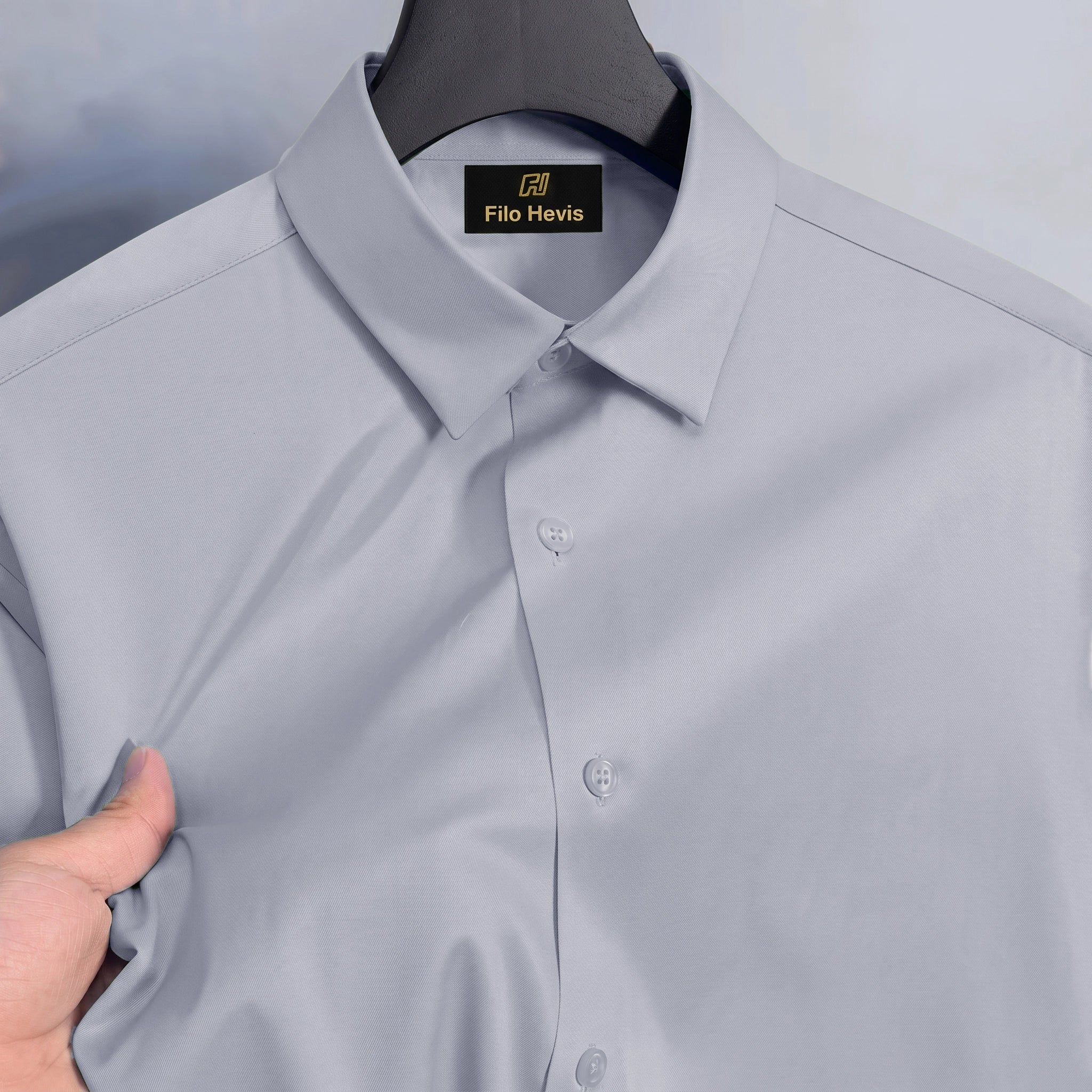 Satin Lycra Anti Wrinkle Formal Shirt (Imported Fabric)| Light Grey
