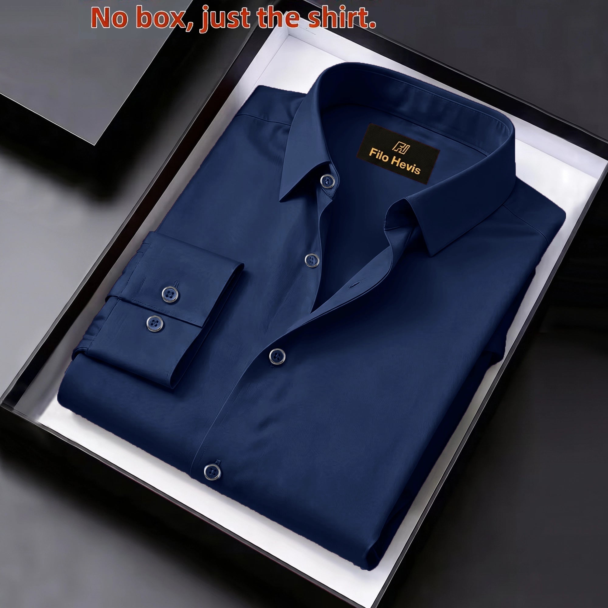 Anti Wrinkle Satin Lycra Formal Shirt (Imported Fabric)| Navy Blue