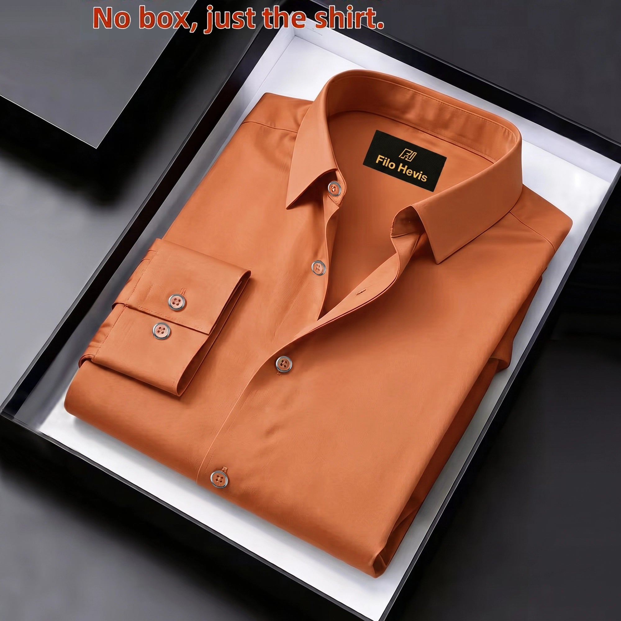Anti Wrinkle Satin Lycra Formal Shirt (Imported Fabric)| Orange