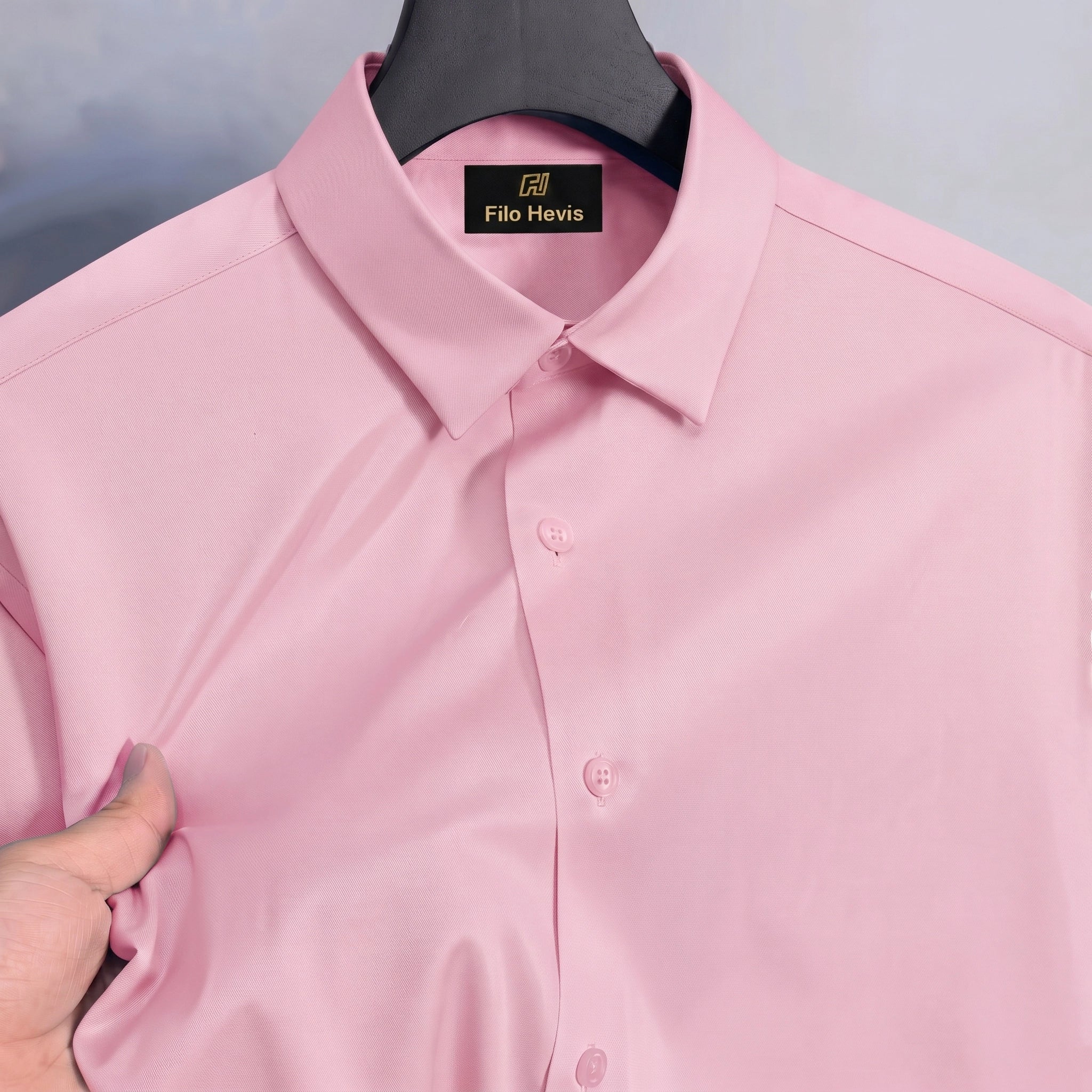 Anti Wrinkle Satin Lycra Formal Shirt (Imported Fabric)| Pink