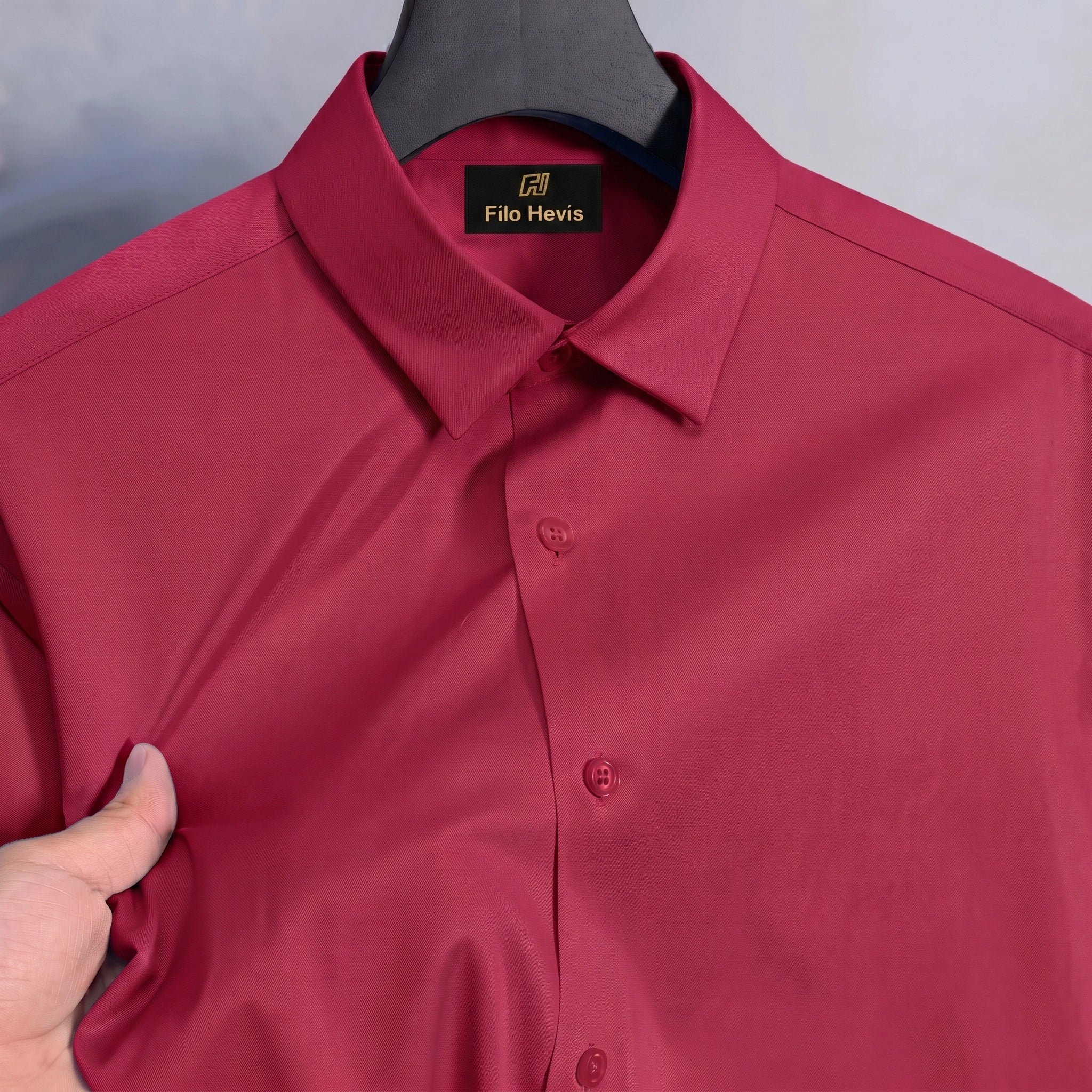 Satin Lycra Anti Wrinkle Formal Shirt (Imported Fabric)| Red