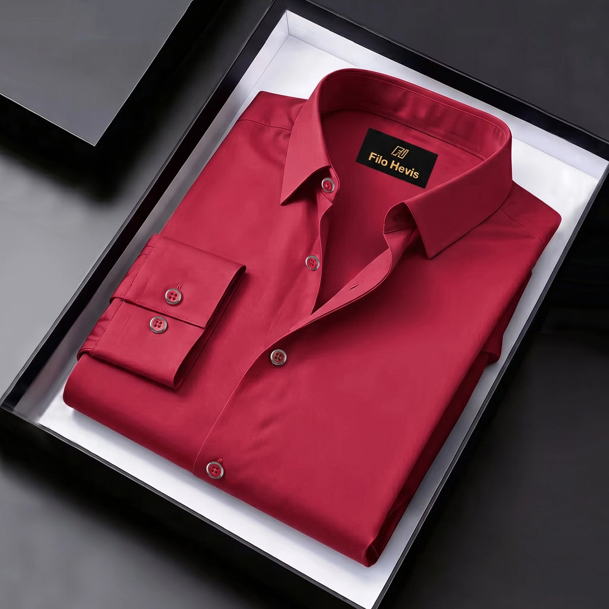 Satin Lycra Anti Wrinkle Formal Shirt (Imported Fabric)| Red