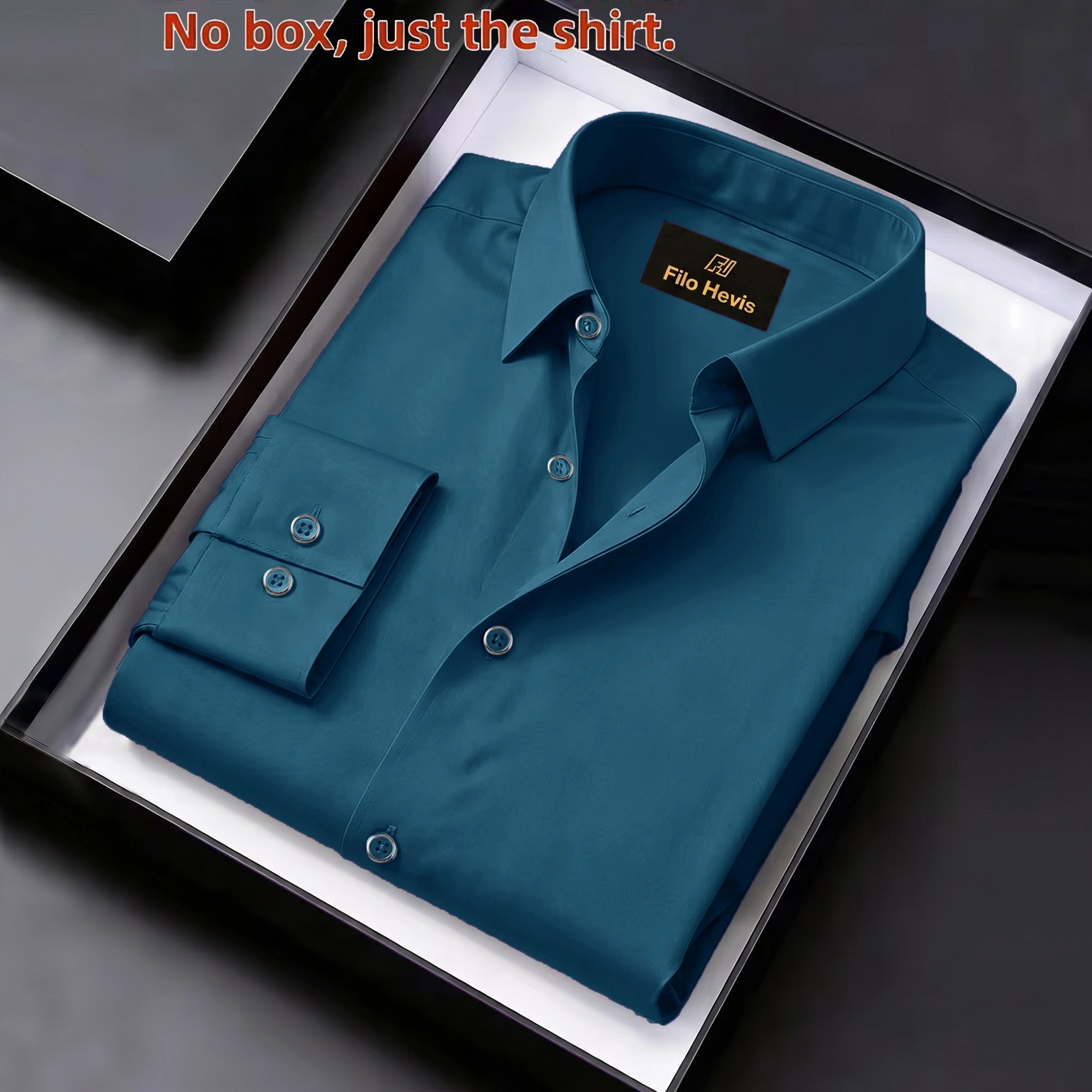 Anti Wrinkle Satin Lycra Formal Shirt (Imported Fabric)| Teal Blue