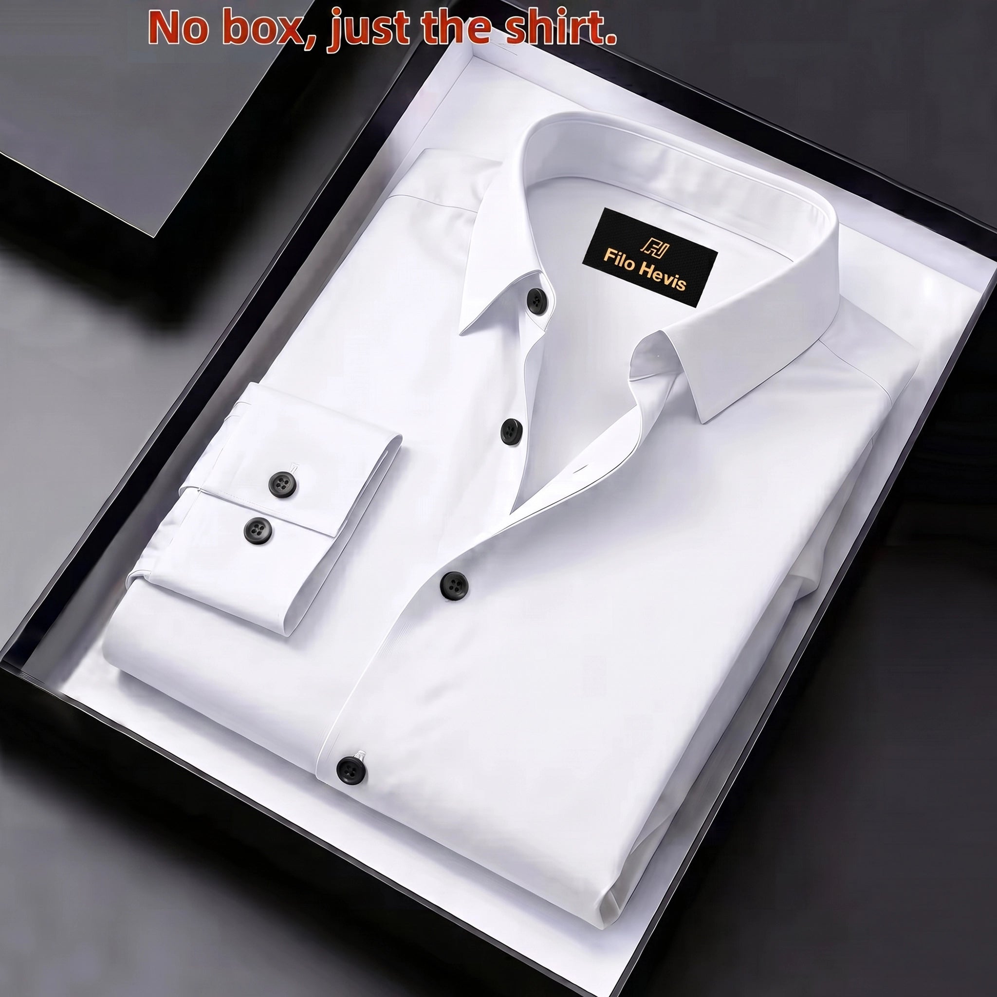 Anti Wrinkle Satin Lycra Formal Shirt (Imported Fabric)| White Shirt (With Black Buttons)