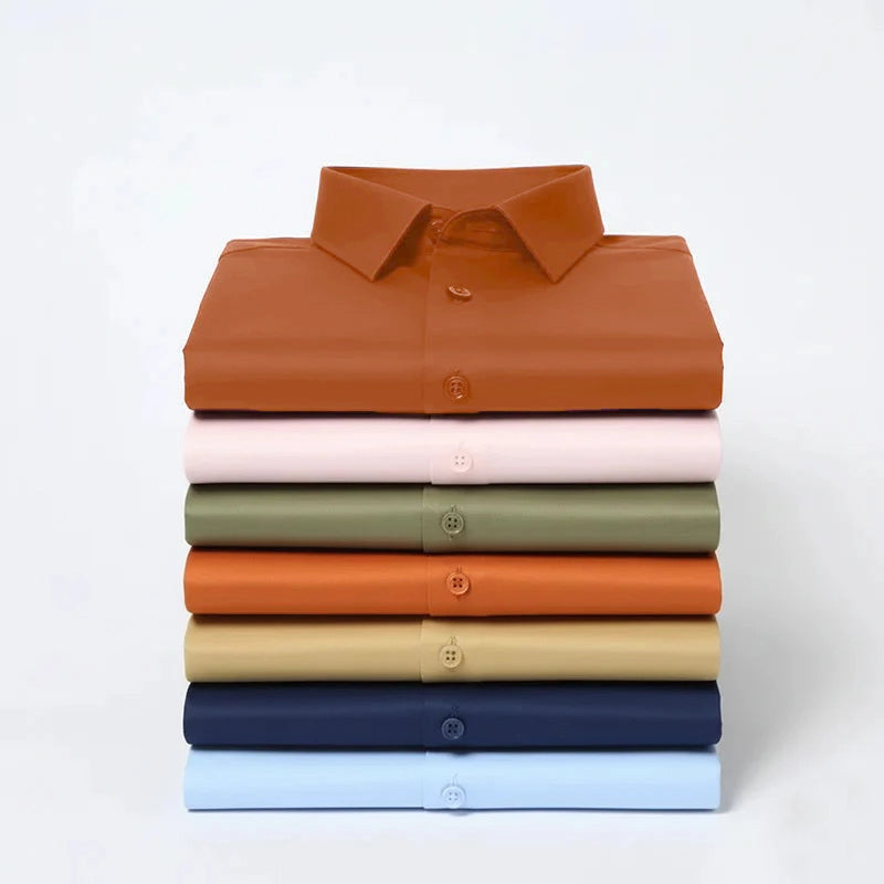 Anti Wrinkle Satin Lycra Formal Shirt (Imported Fabric)| Orange My Store