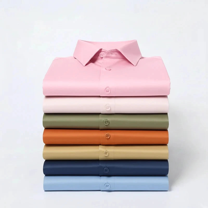 Anti Wrinkle Satin Lycra Formal Shirt (Imported Fabric)| Pink My Store