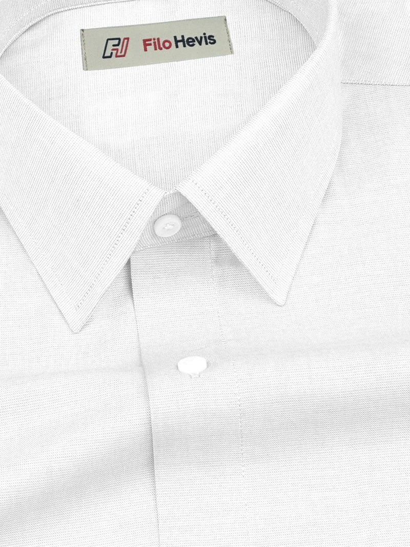 Filafil Fabric Formal Shirt for Men - Regular Fit | White