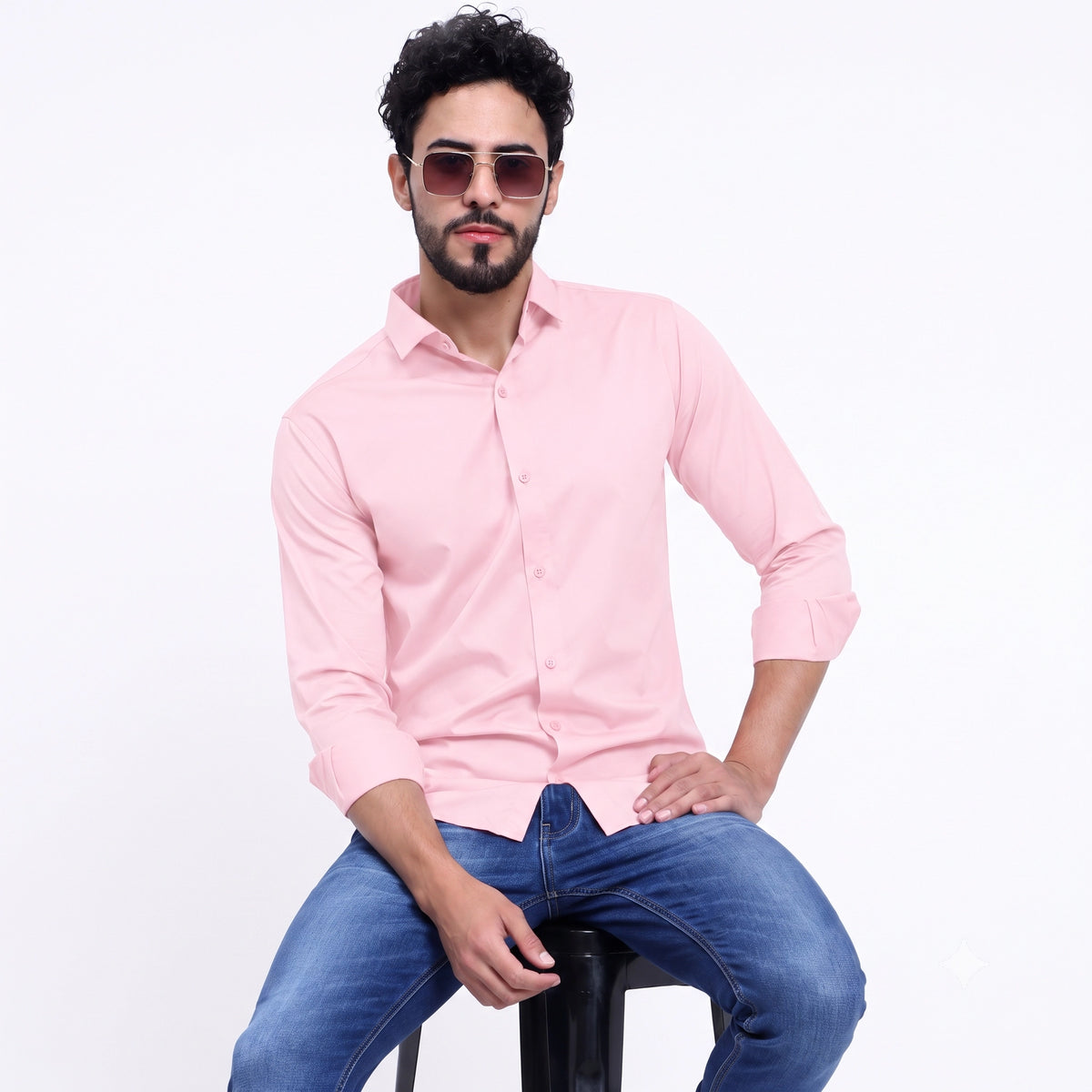 MENS FORMAL REGULAR FIT FULL SLEEVE SHIRT LIGHT PINK