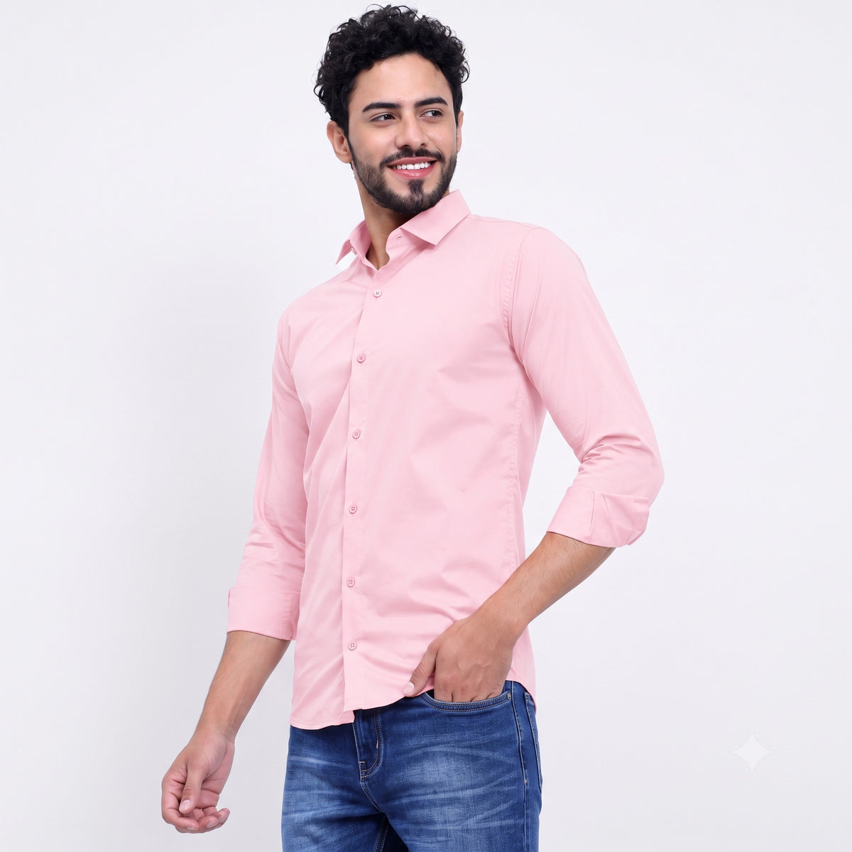 MENS FORMAL REGULAR FIT FULL SLEEVE SHIRT LIGHT PINK
