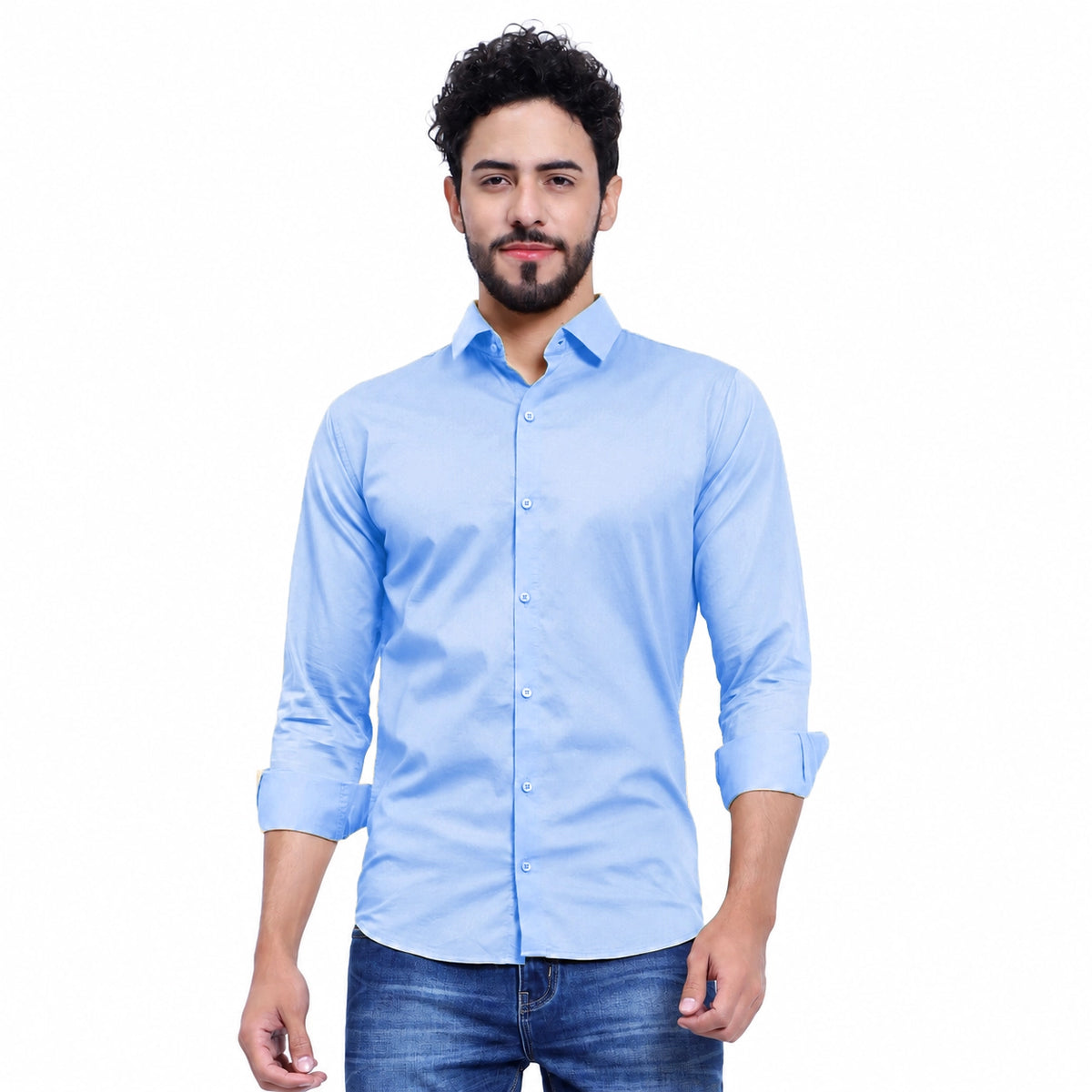 MENS FORMAL REGULAR FIT FULL SLEEVE SHIRT SKY BLUE