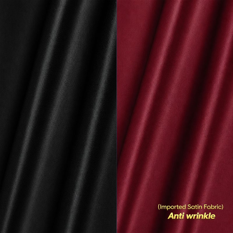 Combo of 2 Anti Wrinkle Imported Satin formal Shirt Black & Maroon My Store