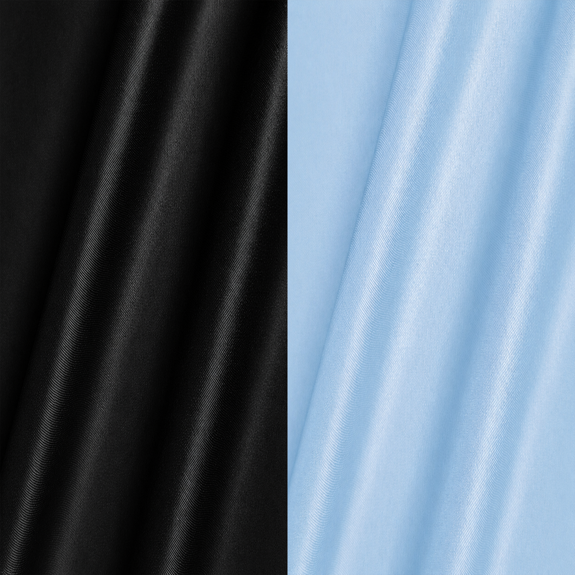 Combo of 2 Men's Imported Satin formal Shirt Black & Sky