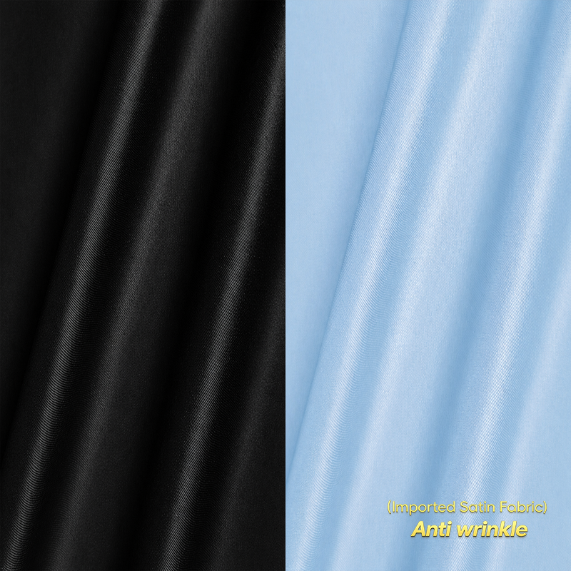 Combo of 2 Anti Wrinkle Imported Satin formal Shirt Black & Sky My Store