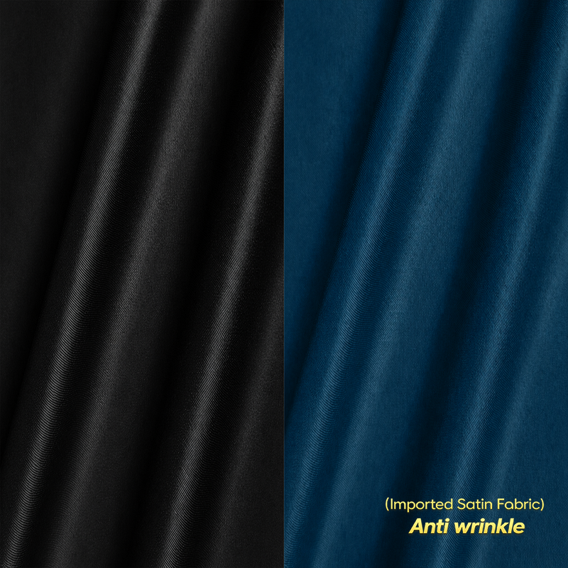 Combo of 2 Anti Wrinkle Imported Satin formal Shirt Black & Teal Blue My Store