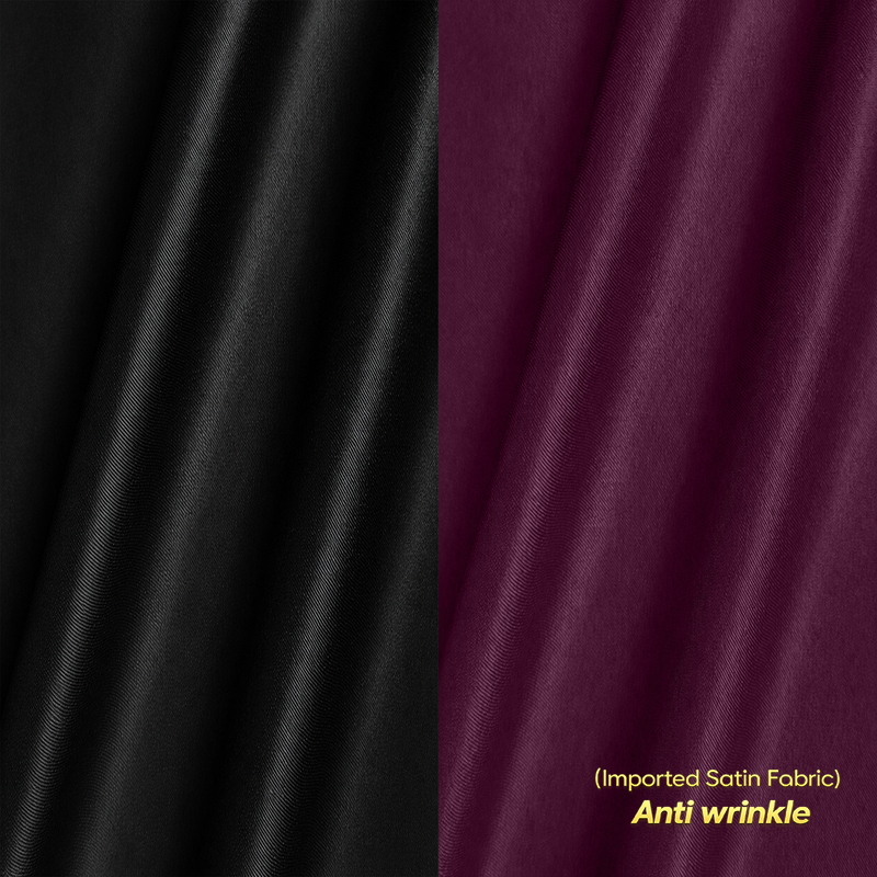 Combo of 2 Anti Wrinkle Imported Satin formal Shirt Black & Dark Maroon My Store