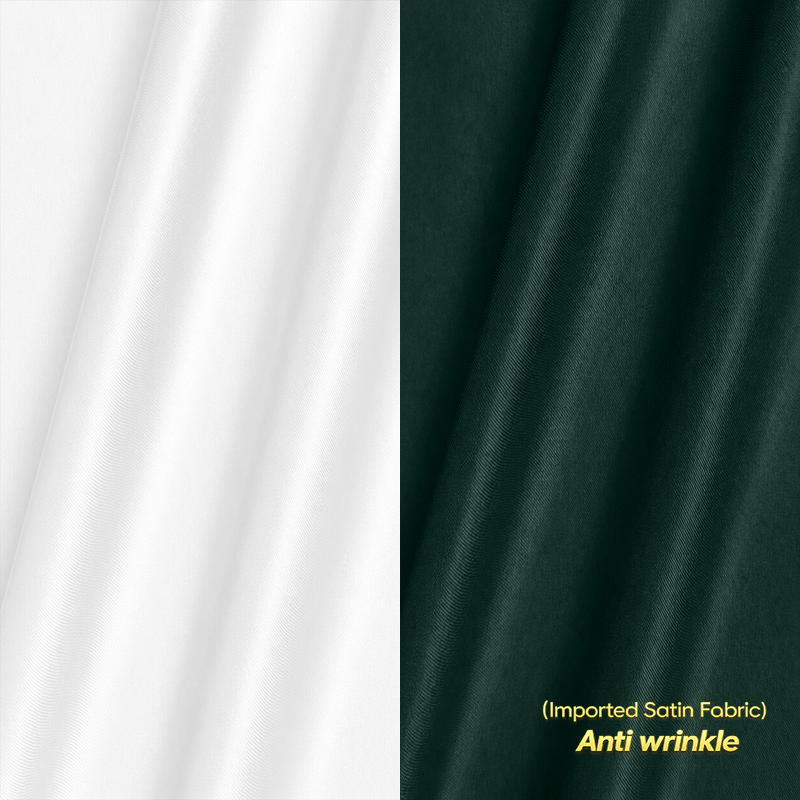 Combo of 2 Anti Wrinkle Imported Satin formal Shirt White & Dark Green My Store