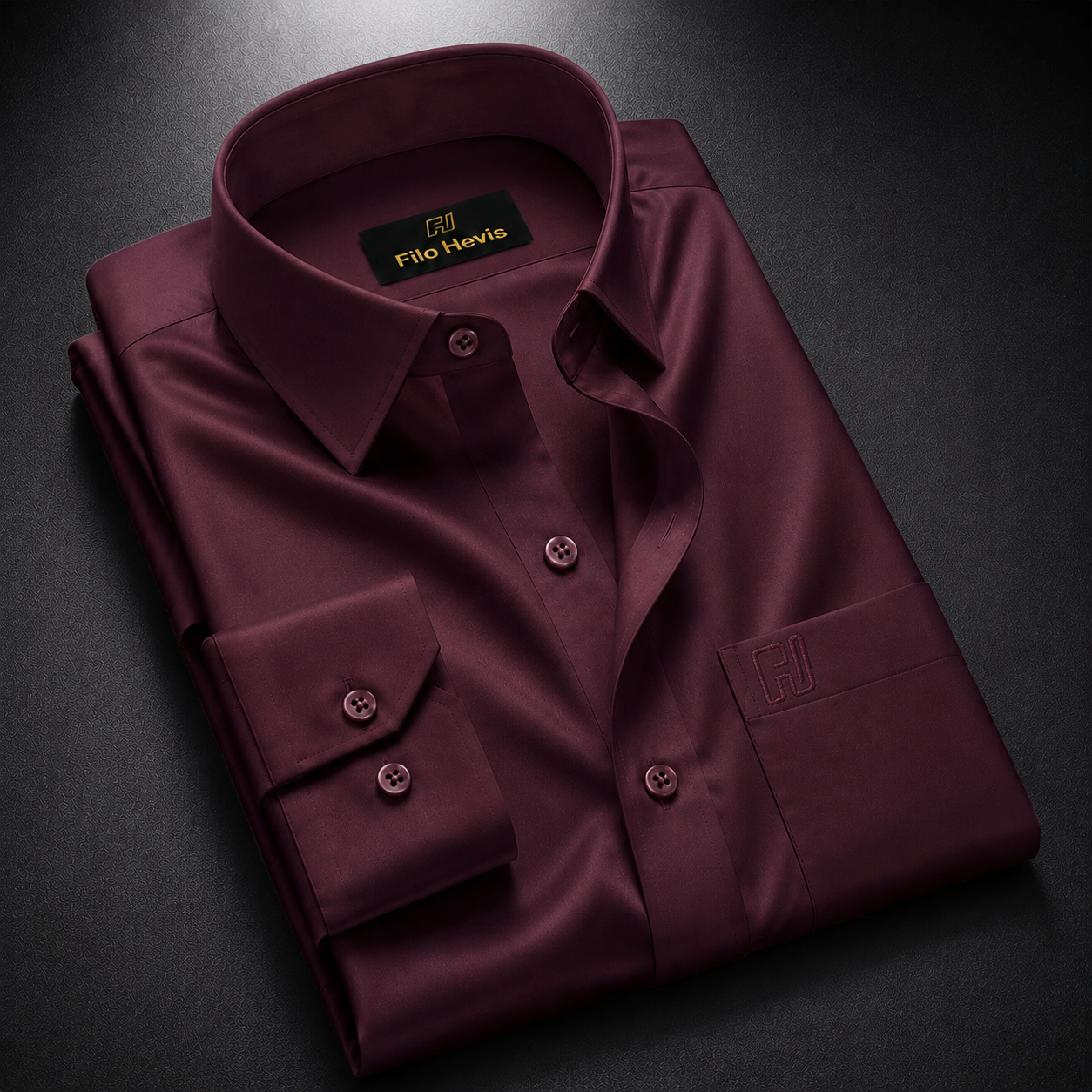 Cotton Satin Formal Shirt for Men - Regular Fit Full Sleeve | Wine
