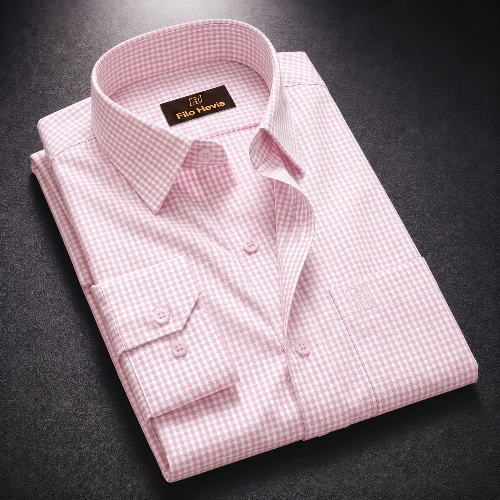 Cotton Check Shirt for Men |Slim fit | Light-Pink My Store