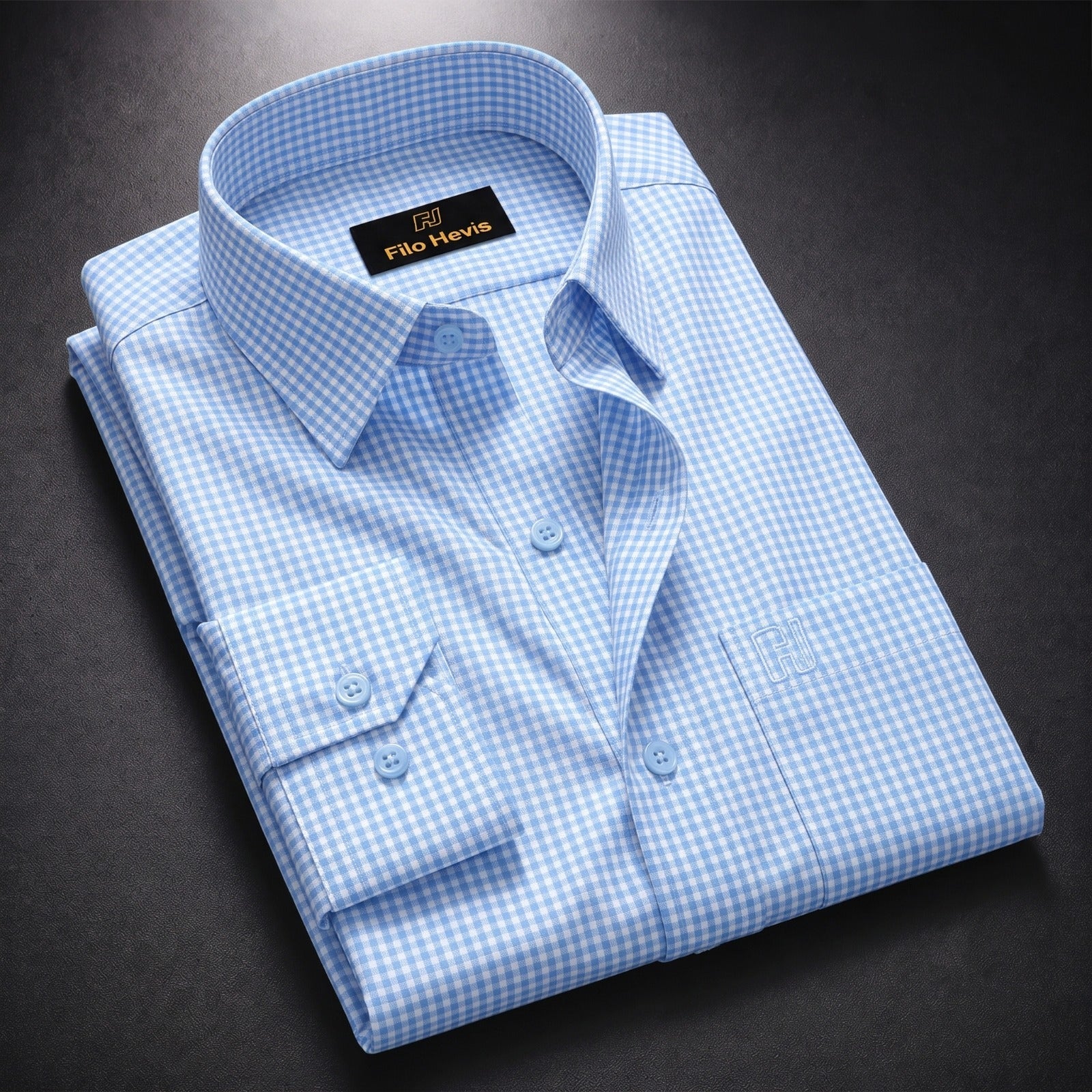 Oxford Cotton Check Shirt for Men |Slim fit | Sky Blue My Store
