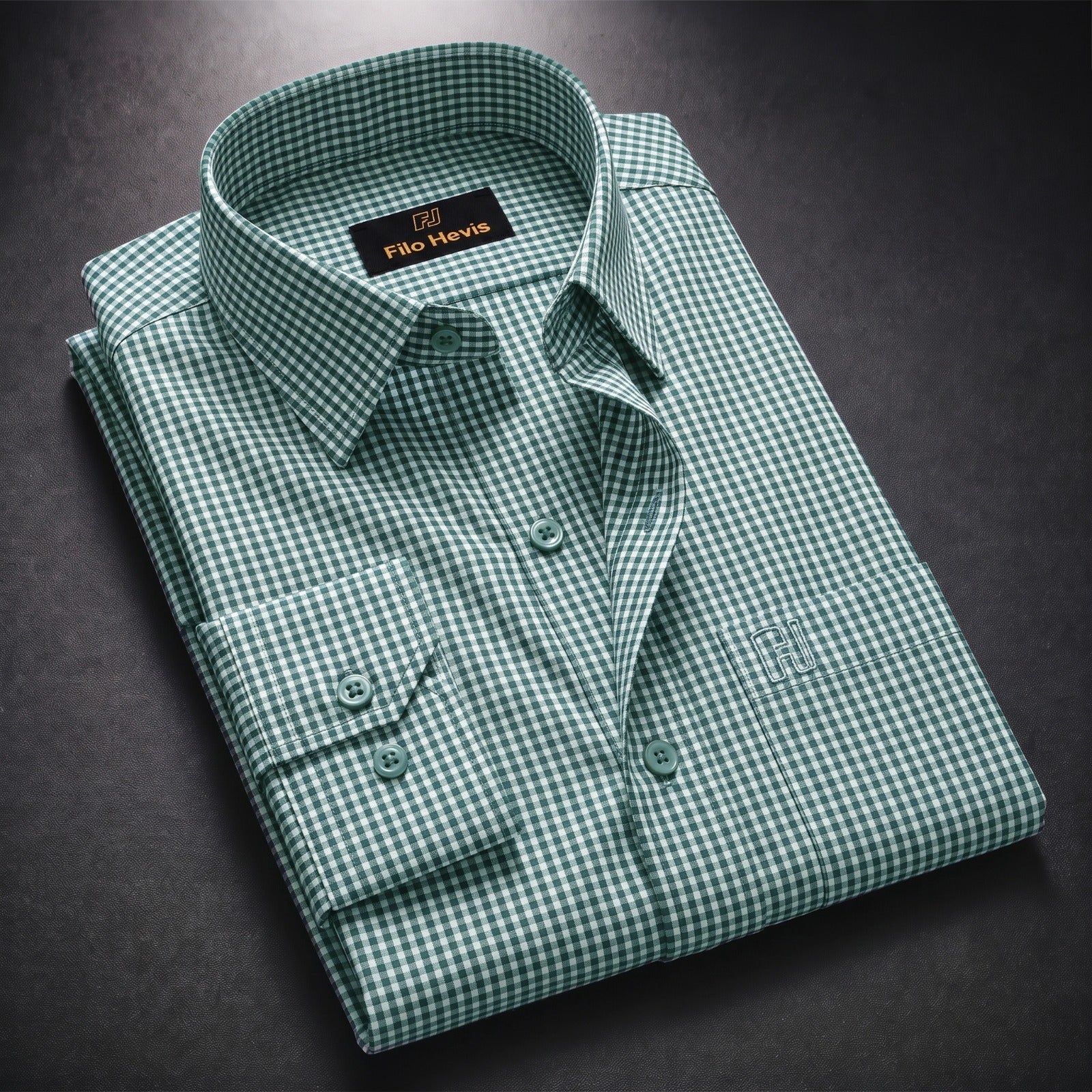 Oxford Cotton Check Shirt for Men |Slim fit | Dark Green My Store
