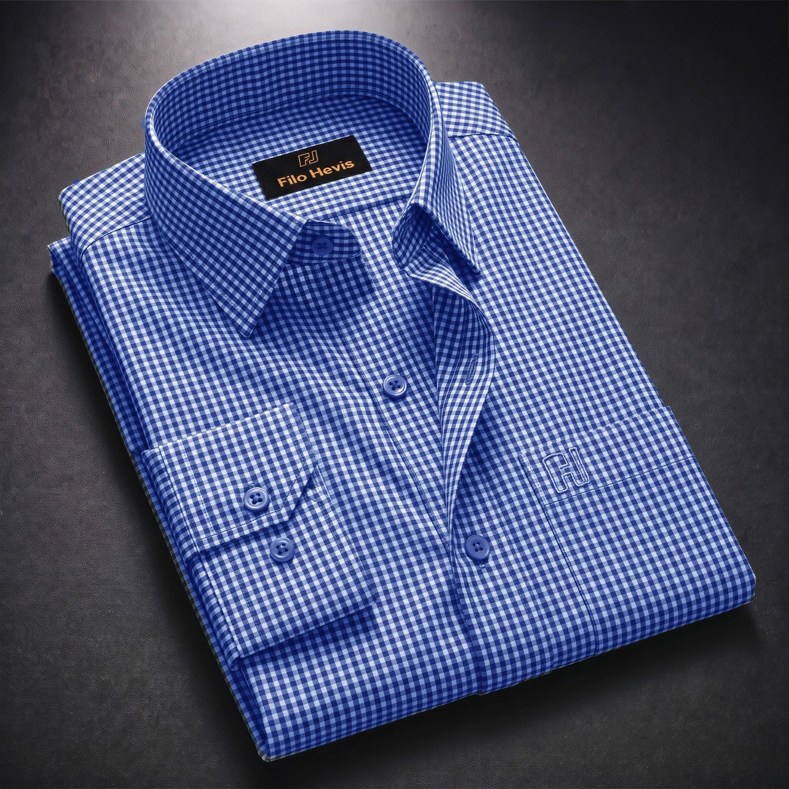 Cotton Check Shirt for Men |Slim fit | Royal Blue My Store