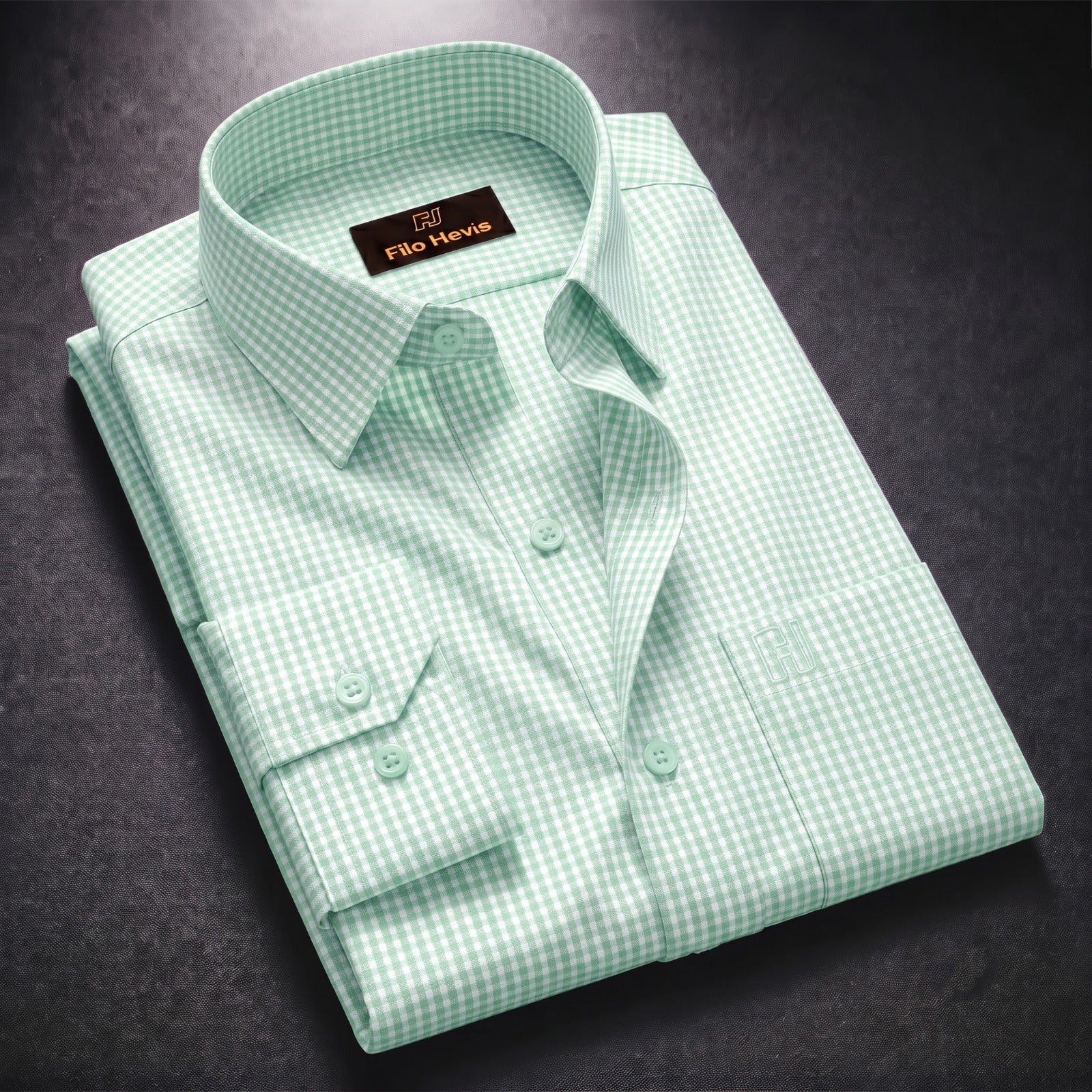 Cotton Check Shirt for Men |Slim fit | Pista-Green My Store