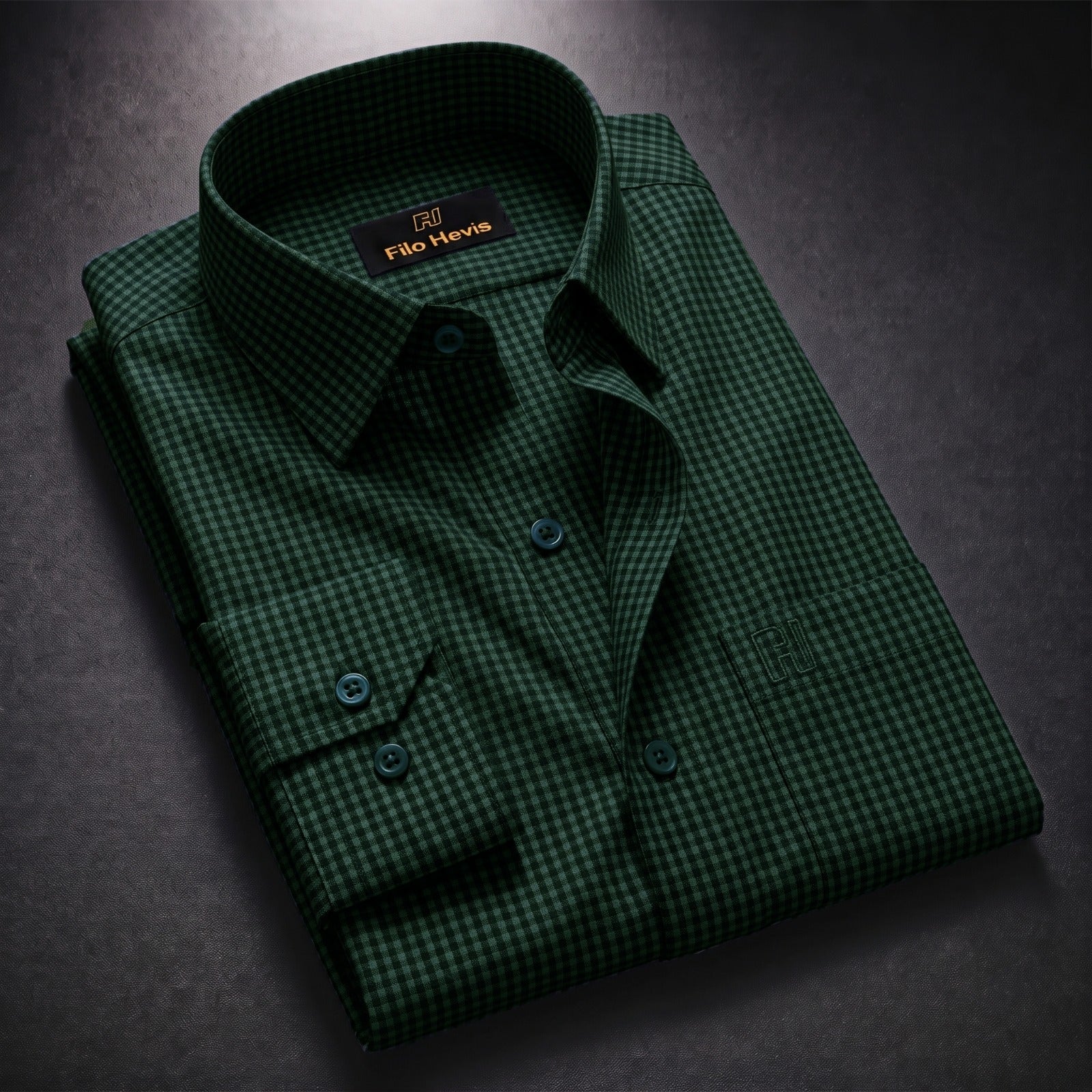 Cotton Check Shirt for Men |Slim fit | Green My Store