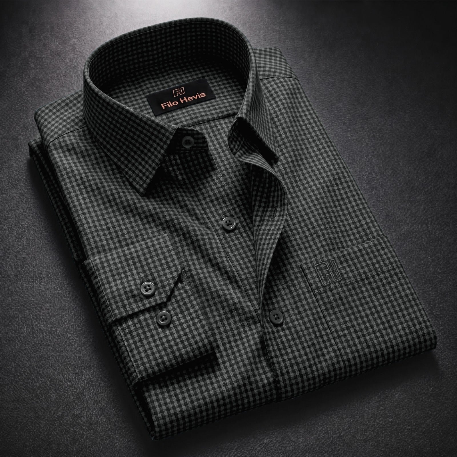 Cotton Check Shirt for Men |Slim fit | Black My Store