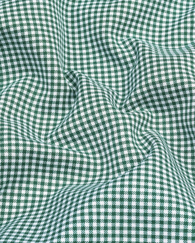 Oxford Cotton Check Shirt for Men |Slim fit | Dark Green My Store