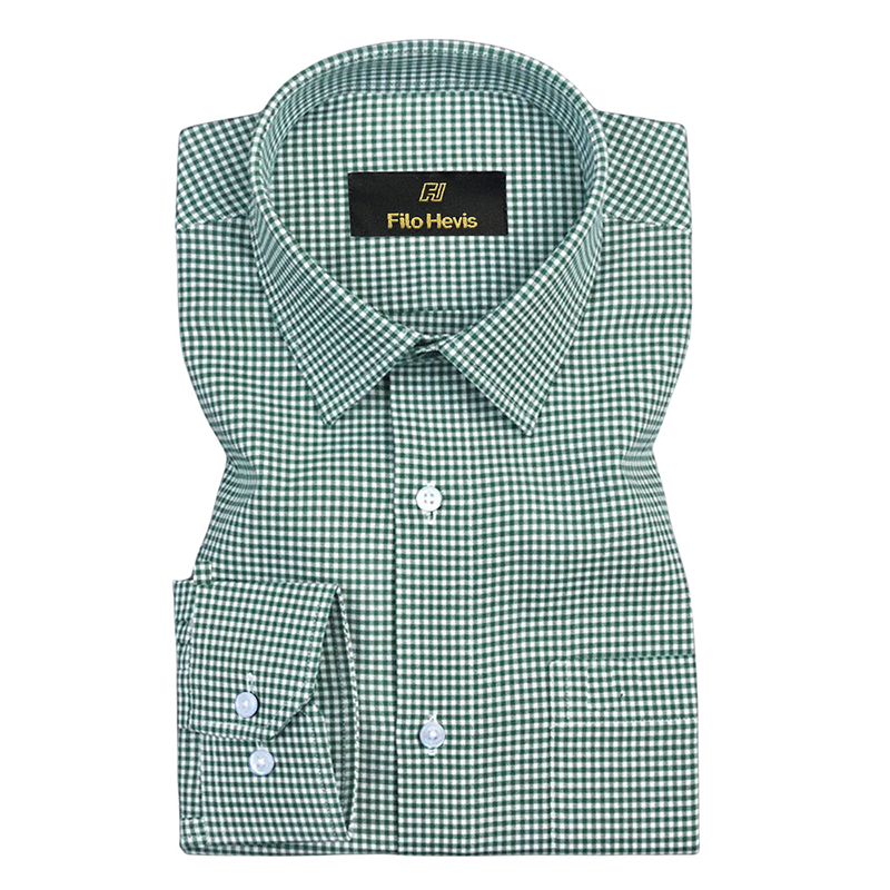 Oxford Cotton Check Shirt for Men |Slim fit | Dark Green My Store
