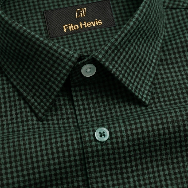 Cotton Check Shirt for Men |Slim fit | Green