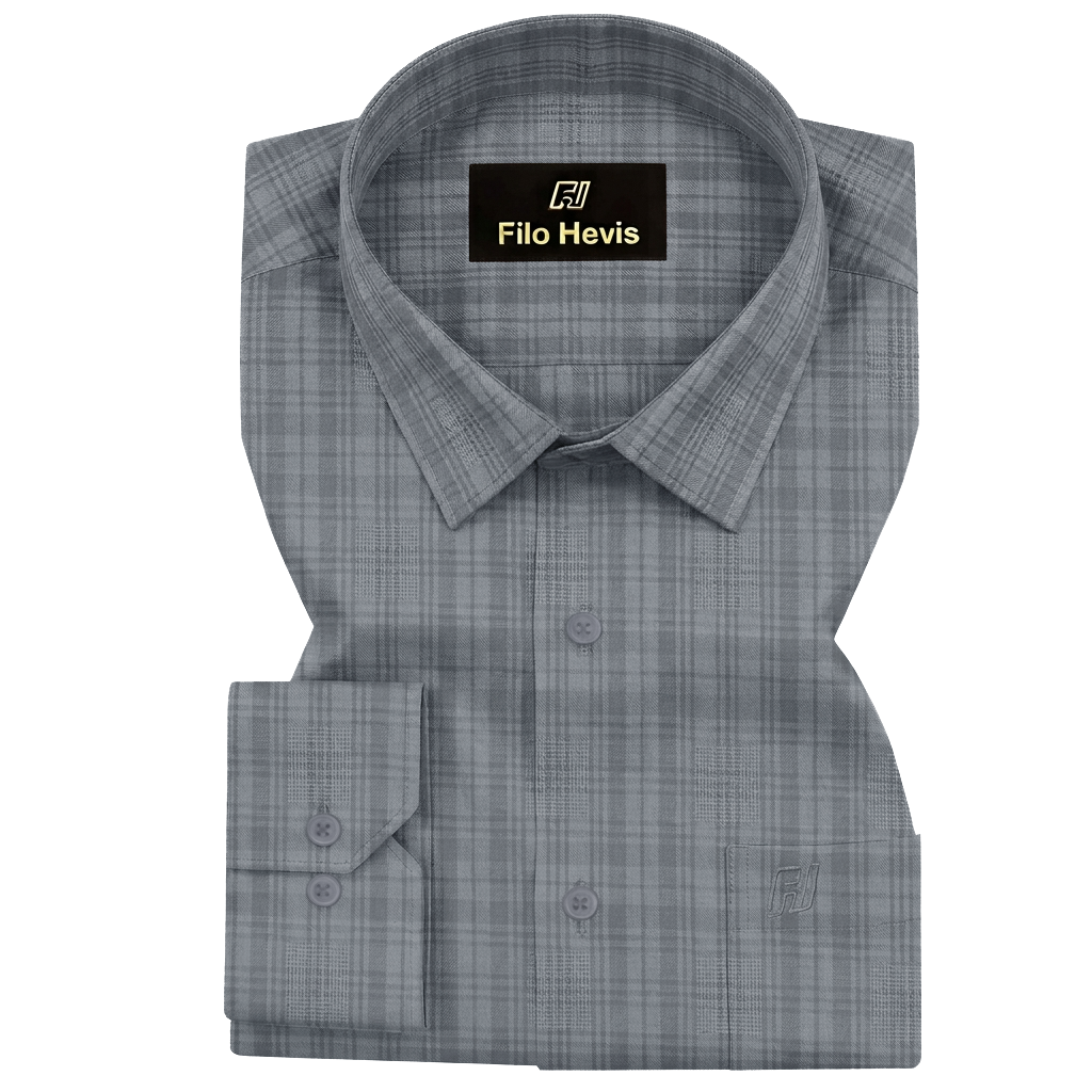 CHECK SHIRTS FOR MEN | FULL SLEEVE | FORMAL & CASUAL WEAR | SLATE GREY My Store
