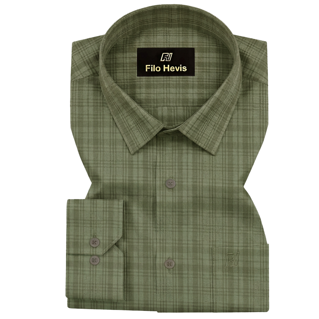 CHECK SHIRTS FOR MEN | FULL SLEEVE | FORMAL & CASUAL WEAR | LIGHT OLIVE My Store