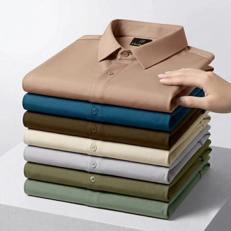 Japanese Lycra anti-wrinkle shirt | Party wear | Beige