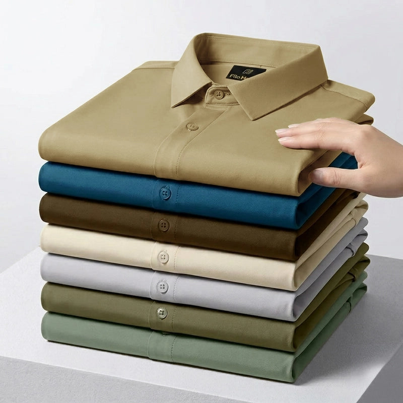 Japanese Lycra anti-wrinkle shirt | Party wear | Beige