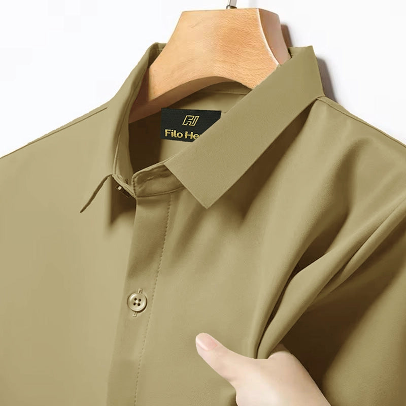 Japanese Lycra anti-wrinkle shirt | Party wear | Beige