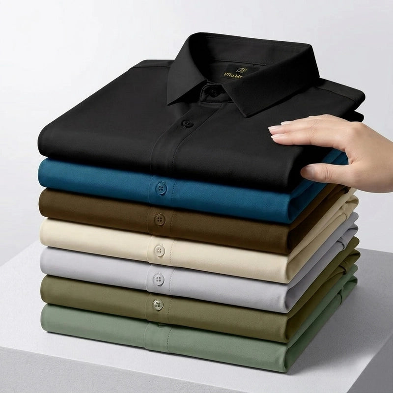 Japanese Lycra Stretch Formal Shirt for Men | Black My Store