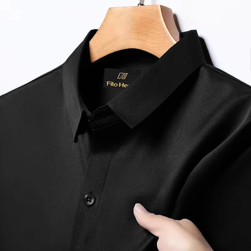 Japanese Lycra Stretch Formal Shirt for Men | Black My Store