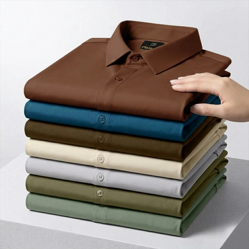 Japanese Lycra Stretch Formal Shirt for Men | Brown My Store
