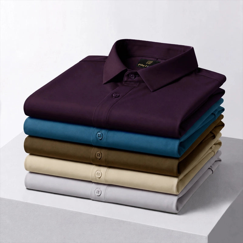 Japanese Lycra anti-wrinkle shirt | Party wear | Dark Wine