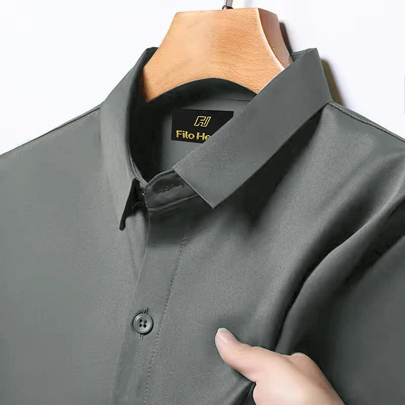 Japanese Lycra Stretch Formal Shirt for Men | Dark Grey