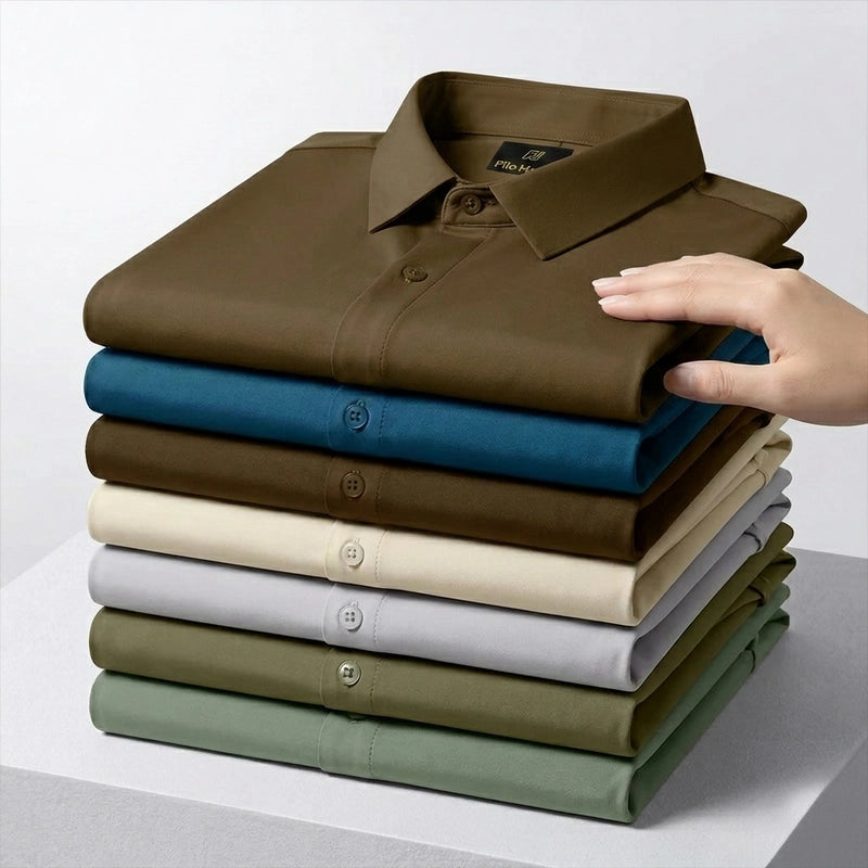 Japanese Lycra Stretch Formal Shirt for Men | Light Brown My Store