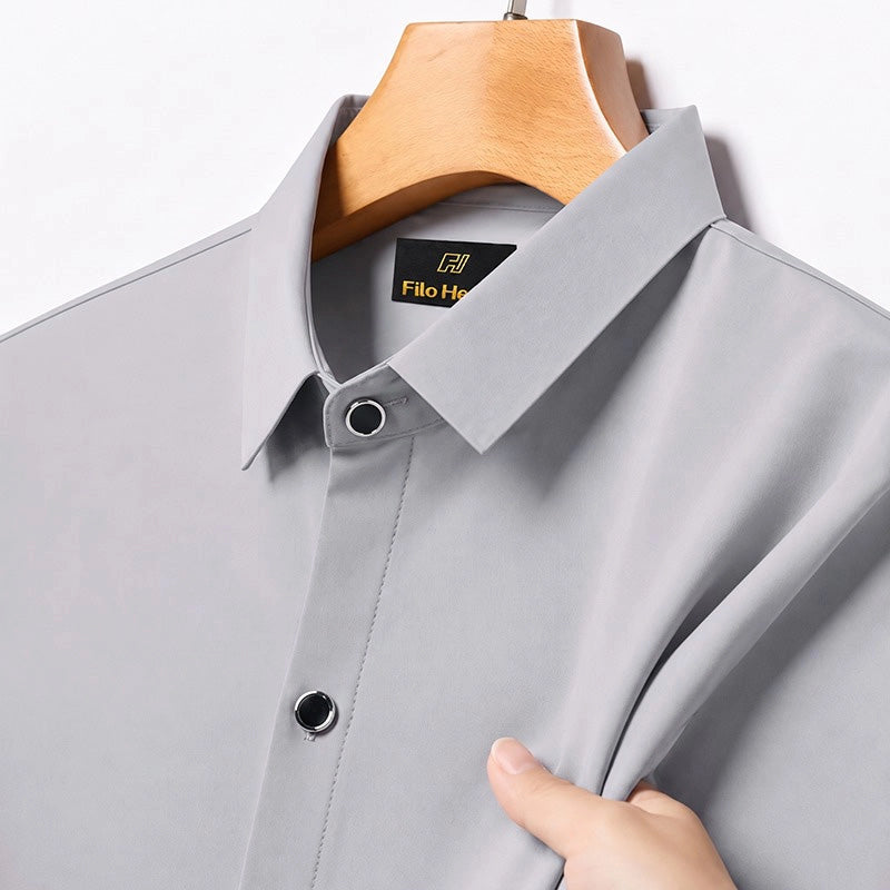 Japanese Lycra Stretch Formal Shirt for Men | Light Grey