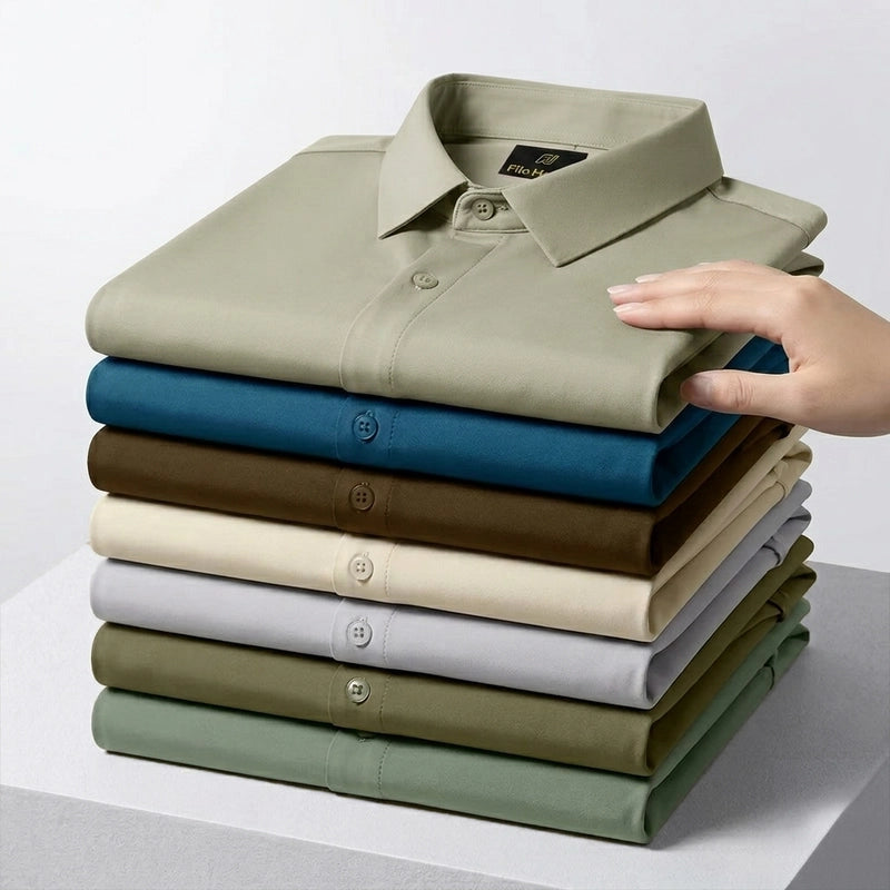 Japanese Lycra Stretch Formal Shirt for Men | Light-Greyish-Green My Store